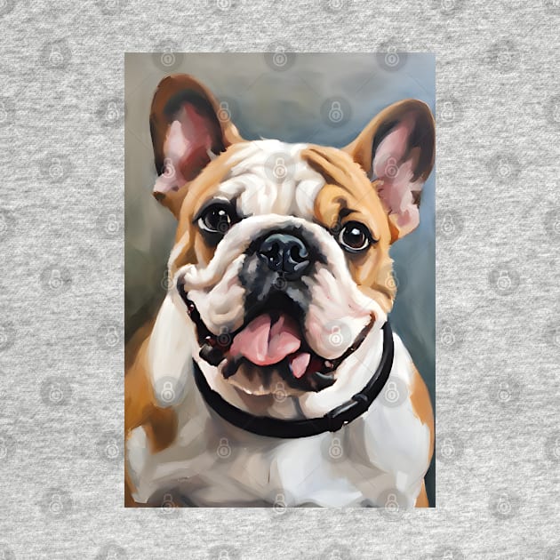 Bulldog Face Art Oil Painting by Art-Jiyuu